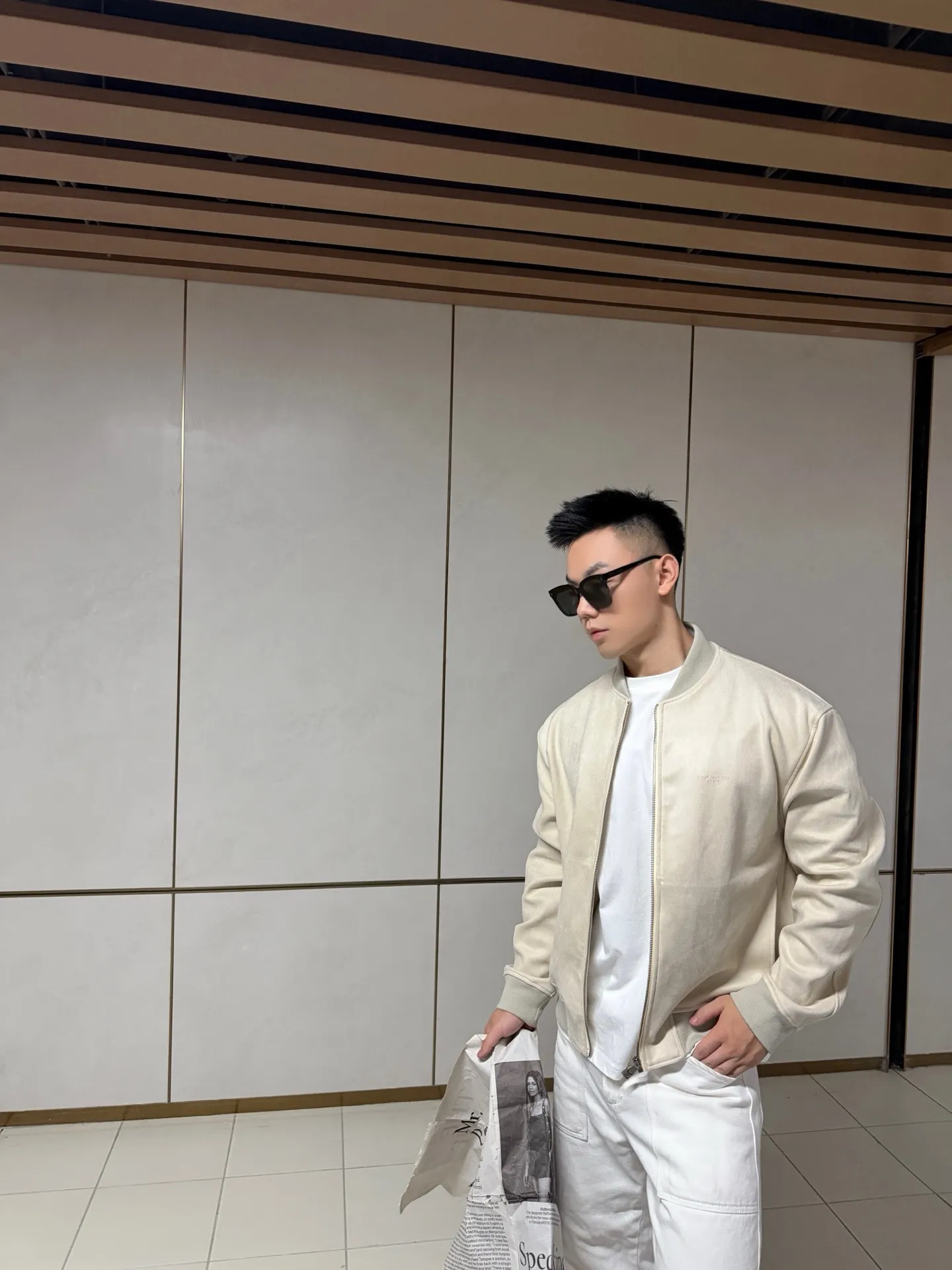 Louis Vuitton Suede Embroidered Logo Jacket Jacket